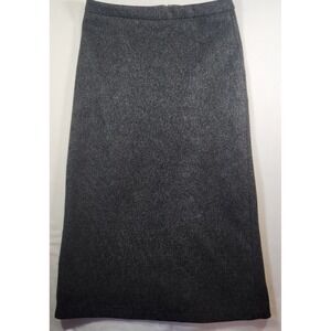 Dazy Charcoal Grey Marl Straight Midi Skirt Back Slit Size Large